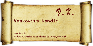 Vaskovits Kandid névjegykártya